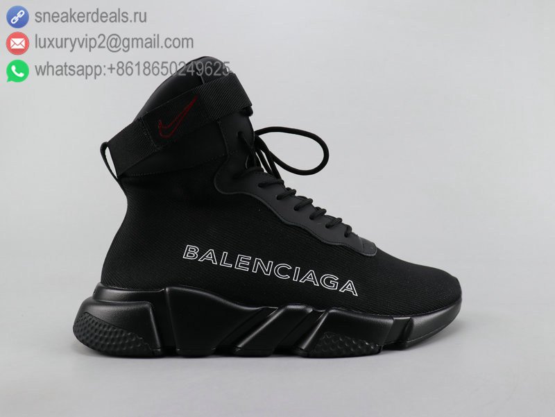 Nike x Balenciaga Speed knit Mid Unisex Sneakers Black Black EPT6291130